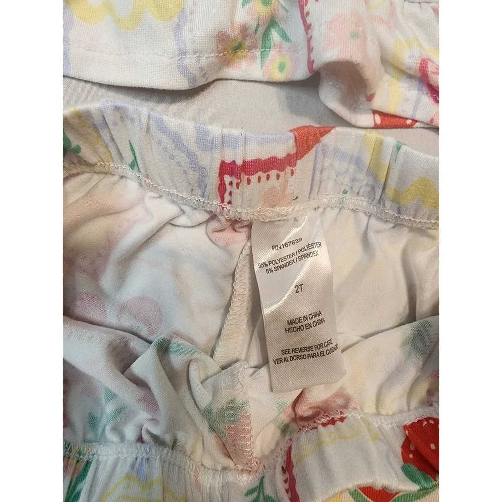 Little Lass Toddler Girls 2T Short Sets Bundle Pink Strawberry Fruit Print